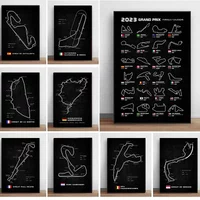 Modern World Racing Circuits Poster Prints Nurburgring Sarthe Nordschleife Canvas Painting Wall Art Picture Room Garage Decor