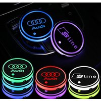 1/2Pcs 7 Colors Car Coaster Cup Holder Non-slip Mat For Audi A3 A4 A6 C6 B8 8P Q3 B7 A5 A1 Sline C5 8V Q5 B6 B9 RS Q7 A7 A8 S3