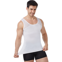 Menโs Cross Back Mesh Body Shaper Vest Breathable Cool Summer Back Support Compression Tank Workout Casual Slimming Undershirt
