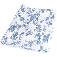 Linen Blue Floral Fabric Upholstery Fabric for Sewing DIY Crafting Quilting Sofa Tablecloth Curtain Cloth, Vintage Floral