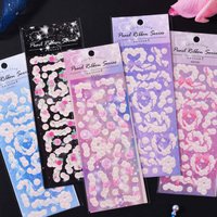 12PCS Korean Aesthetic Journal Stickers Pack Wholesale Kpop Toploader Decoration Scrapbooking Supply Cute Holographic Deco Seal