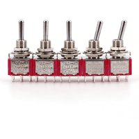5Pcs SH T80-T T812 Standard Handle 6Pin ON-ON-ON 3-Way SP3T 6.35mm Panel Mount Mini Toggle Switch
