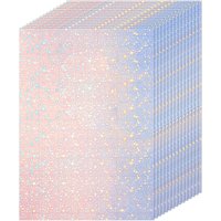 A4 50 Sheets 8.3 x 11.7 In Star Holographic Sticker Paper Glitter Clear Overlay Cold Laminating Film Self Adhesive Vinyl Sheet