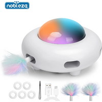 Nobleza - Juguete Interactivo con Plumas para Gatos Interior, 3 Modos de Juego para Gatos, Juguetes para Gatos Inteligentes en Movimiento pa