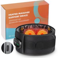 Cordless Heated Vibration Massage Belt Infrared Waist Massager for Lumbar Decompression Lower Back Muscle Relaxation