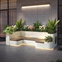 Italian Minimalist Planter Courtyard Chair Nordic Creative Flower Trough Flower Bed Stool Fence Partition Garden Furniture FYSS