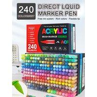 12-240 Colors Direct Liquid Marker Pen Set,DIY Hand Drawn,Graffiti Paint Art Acrylic Paint Pens,Perfect for Artist/Student