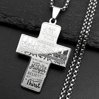 12 Apostles of Jesus Christ Cross Pendant Necklace For Women Men Stainless Steel Gold Color Chain The Last Supper Jewelry Gift