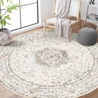 Circular Retro Floral Pattern Carpet Modern Living Room Carpet Decoration Soft Anti Slip Mat Home Living Room Decoration