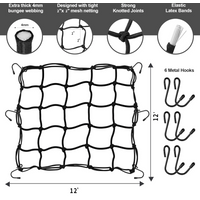 AliExpress 1x Universal 40x40cm 30x30cm Motorbike Elastic Bungee Net Holder Motorcycle Storage Helmet Tank Bike Luggage Hook Mesh for Helme