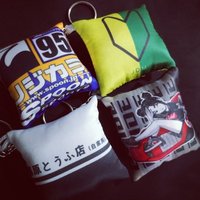 JDM Initial D Pillow Keychain Pendant Printed Fabric Pendant Bag Accessories Japanese Modified Spoon Pendant