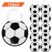 10Pcs Non-Woven Football Theme Gift Bags for Sports Soccer Birthday Party Decoration Supplies Candy Gift Bag with Handle