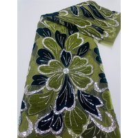 Nigerian Luxury Sequins Velvet Lace Fabric High Quality Beads African Lace Fabric French For Women Wedding Party Dress Sewing