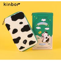 Kinbor Kawaii Cow Weekly Zipper Bag Notebook Cute Book Set Adult Children Hand Book Record Book Valentine's Day Birthday Gift