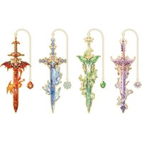 4pcs Fantasy Sword Bookmarks for Books, Journals, Planners - Cool Metal Book Markers for Reading Women & Men, Unique Book Marks