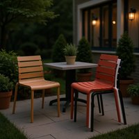Thickened Plastic Material Chair, Balcony Outdoor Courtyard Back Chair, Stackable Garden, Restaurant casual Chair