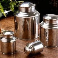 Stainless Steel Large Tea Caddy Packaging Iron Box Household Portable Mini Metal Small Sealed Canister