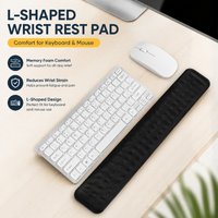 L-Type Foam Keyboard Hand Rest Mat Soft Memory Cushion Mouse Wrist Support Pad Anti-fatigue Ergonomic Design Wear Resistant