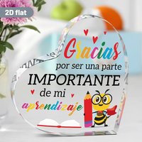 Gracias 2D Acrylic Heart Puzzle Cartoon Teacher Appreciation Gift Flat 1pc