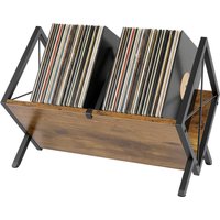 Rustic Wood Vinyl Record Stand - Desktop Display Shelf for Albums
