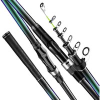 2.4M 3.6M 4.5M 5.4M High Carbon Tidal Rock Fishing Rod Spinning Sea Rod Telescopic Rock Fishing Tackle Ultralight Super Hard Rod