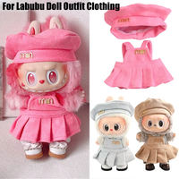15 17cm For Labubu Doll Cute Sweet Style Dress Beret Outfit Clothes Korean Luxury Bag Shoes Hoodie Skirt Clothing Accessories