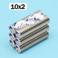 10x2mm Super Powerful Round Neodymium Magnet With double-sided adhesive Magnet N35 Strong Permanent Magnetic imanes