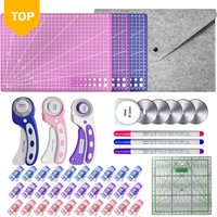 45mm Rotary Cutter Set Leather Craft Cutting Tool with Ergonomic Handle for DIY Fabric Patchworking Sewing Quilting Crafting
