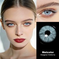 Lalens 14.20mm Metcolor Blue Colored Contact Lenses, Perfect for Daily Eye Makeup, Suitable for Work, Commute Casual Daily Wear