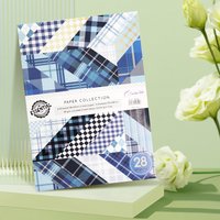 Creative Path A5&A6 Pattern Scrapbooking Decorative Papers Blue Plaid Journaling Background Paper For Origami Crafts Card Making