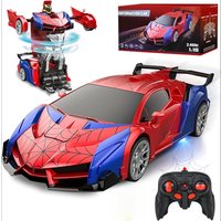 2.4GHz Deformable Spider Remote Control Car - Robot Car with Stunts, Rechargeable Battery & LED Lights, Toy Gift for Boys Girls