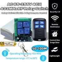 RF Wireless Remote Control Switch 433Mhz AC 110V 120V 240V 220V 30A 4CH Relay For Garage Door Light Lamp Door Access System