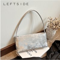 LEFTSIDE Women Small PU Leather Design Square Underarm Shoulder Bag 2025 New Trendy Crossbody Bag Female Handbags and Purses