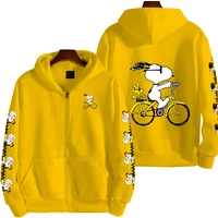 AliExpress Potdemiel Snoopy Cycling Men's Cartoon Autumn/Winter Zipper Hoodie Women's Street Casual Fashion Couple Sports Hoodie