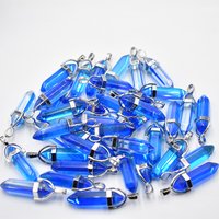 Fashion Good quality glass crystal pillar Point charm pendants for jewelry making 24pcs/lot Wholesale free shipping