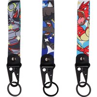 Anime Monsters Keychain Japanese Characters Key Holder Backpack Keyrings Motorcycles Keychain Kids Fans Adorn Key Rings Gifts