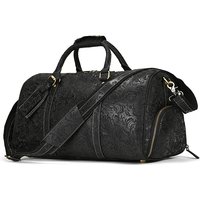 Fashionable Style Men's Leather Travel Handbags Real Cowhide Leather Duffle Bags For Man Male Weekend Bags With Shoe Pocket