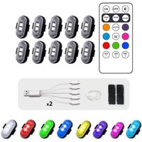 AliExpress NONE Wireless Remote LED Strobe Light Car Motorcycle Bike Warning Decor Lamp USB Rechargeable Aircraft Indicator 8 Colors Car Lights