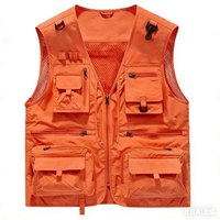 Men's Large Size Quick-Dry Mesh Vest for Fishing, Hiking, Outdoor Cycling, Multi-Pocket Vest