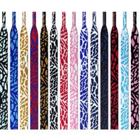 AF1 Shoelaces Flat Burst Crack Texture Rope Sports Shoe Laces Leopard Print Cement Flame Red Printing Shoestring 17 Colors