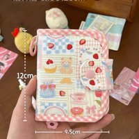 New Cute Japanese Bear Cake Fabric Coin Purse Card Holder Portable Mini Bank Card ID Korean Storage Bag Decoration Cute Gift
