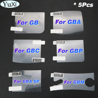 5Pcs Screen Protective Film For Gameboy Color GBC GBA SP GB GBP GBM LCD Screen PET Clear Protector Film For Gameboy Advance