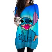 Disney's Lilo & Stitch Women's Long Sleeve T-shirt Autumn Casual Cute New Youth Women's Wear Y2k Kawaii 3D Printed High Quality