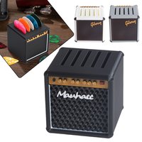 Guitar Pick Holder Box – Mini Amp Speaker Design Storage Case, Cool Desk Decor for Musicians, Fits All 2mm Standard Picks