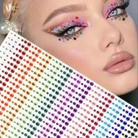 900 pcs Eyes DIY Rainbow Color Patch Art Accessories Music Festival Stage Performance Face Jewels Rhinestone Makeup Accessories