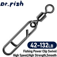 Dr.Fish 20pcs Fishing Power Clips Swivel Barrel Snap Swivel Quick Change Hook Lure Connector High Strength Speed Snap Swivel