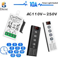 Wireless Universal RF433MHz Remote Control Timer function Light Switch AC110V 220V Delay Mode Countdown Relay for Home Lamp Fan