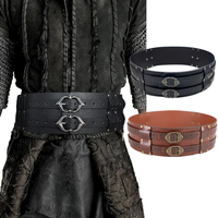Medieval Viking Wide Belt Halloween Medieval Faux Leather Armor Belt Knight Cosplay Corset Belt LARP Costume