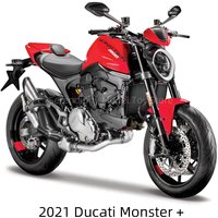 Maisto 1:18 2021 Ducati Monster+ Static Die Cast Vehicles Collectible Hobbies Motorcycle Model Toys