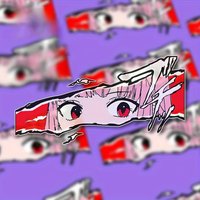 1Pc Cartoon Girl Eyes Sticker Red & Pink Waterproof Vinyl Decal For Motorcycle Helmet Bike Car Decor